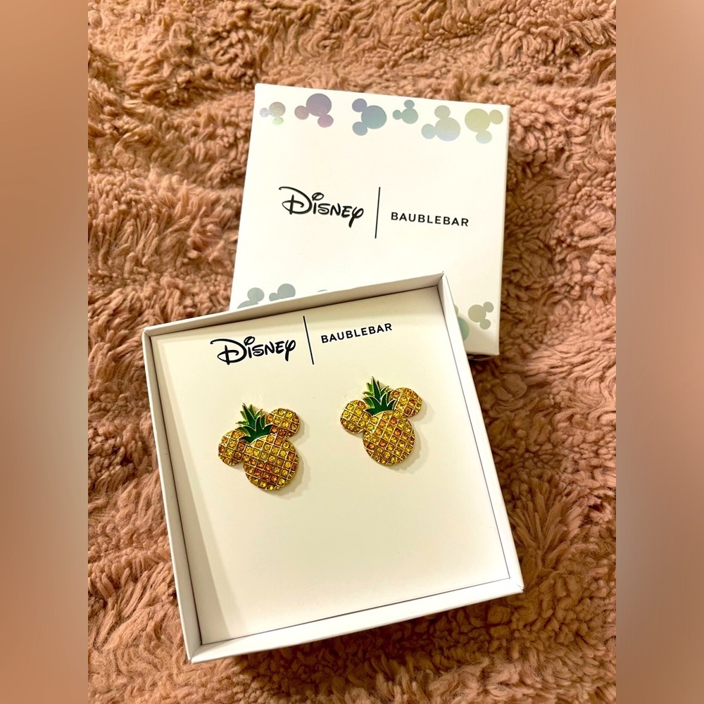 NWT Disney BaubleBar Pineapple Summer 
Mickey Earrings